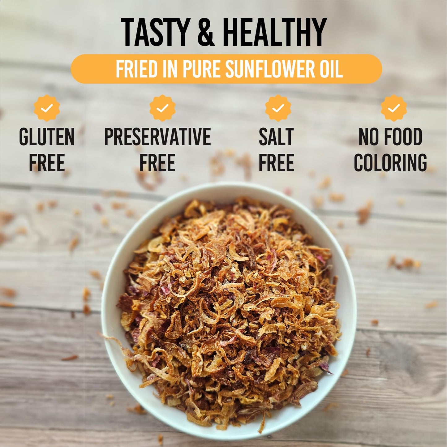 Crispy Fried Onions | 100% Natural (Non-Gmo) | Gluten Free | Keto Friendly | No Sodium | Low Carb | Resealable Bag | 32 Oz | By