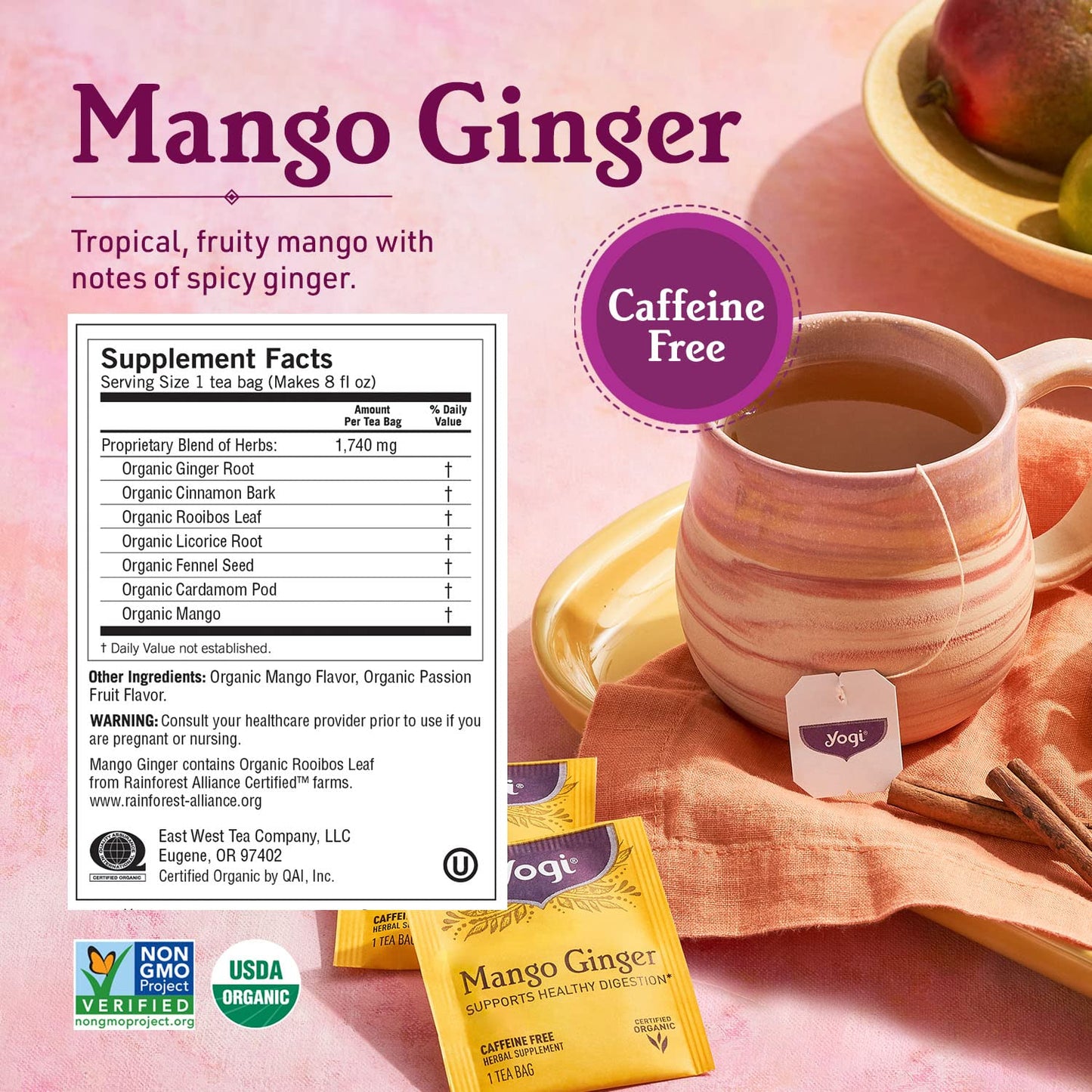 Yogi Tea Ginger Variety Sampler - 16 Bags Per Pack (3 Packs) - Caffeine-Free, Organic Nausea Relief Teas – Supports Digestion - Includes Ginger, Mango & Lemon Flavors