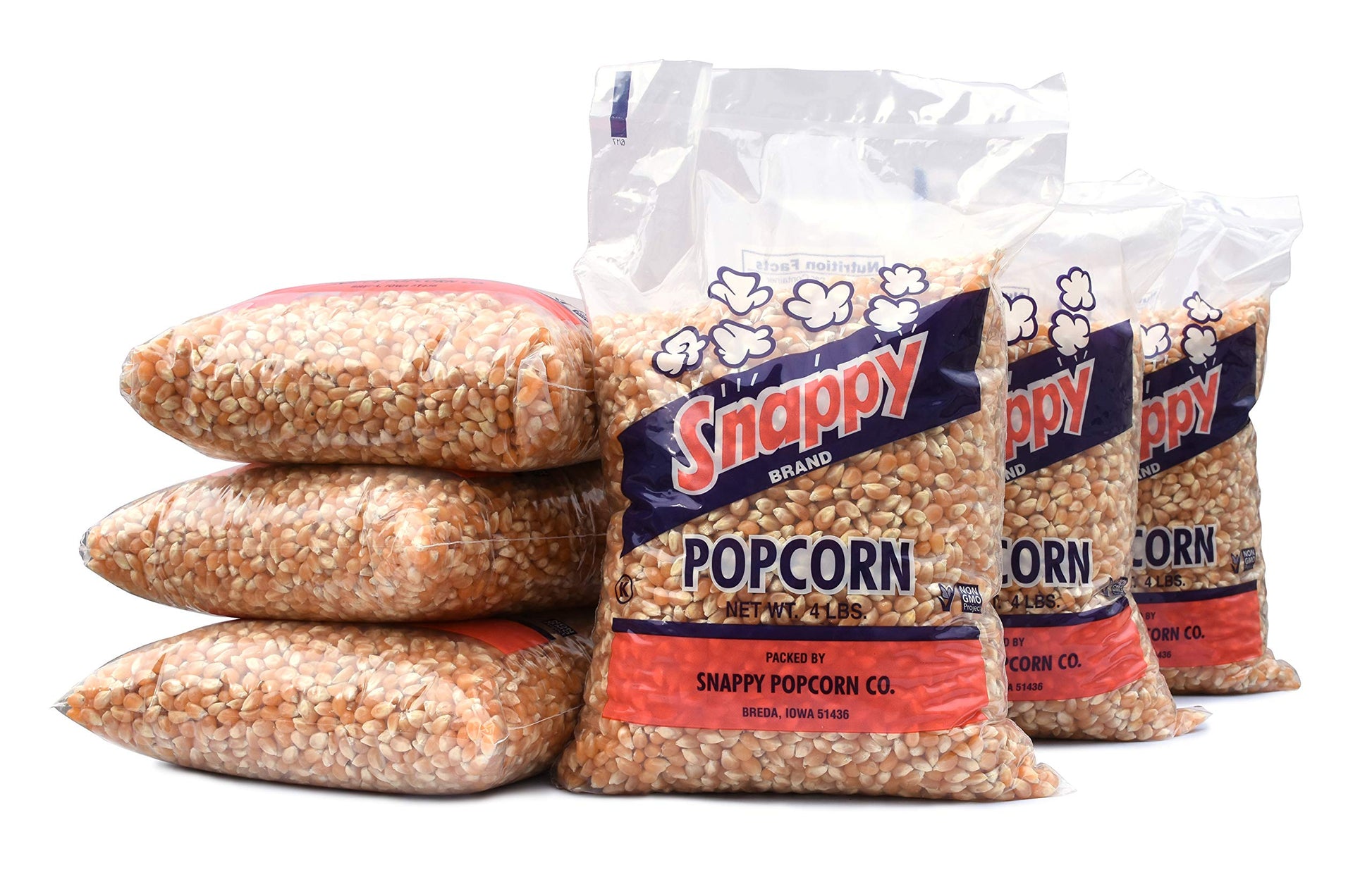 Snappy Yellow Popcorn Kernels, 4Lb, 6 Pack