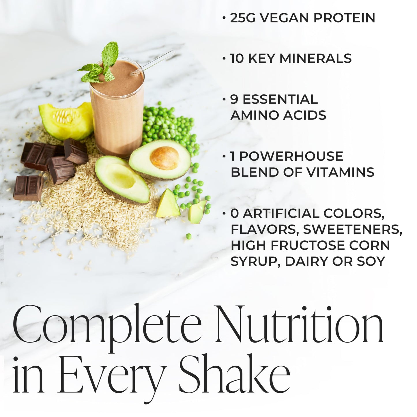 Arbonne EssentialMeal Vegan Protein Shake - Complete Daily Nutrition, Chocolate Flavor