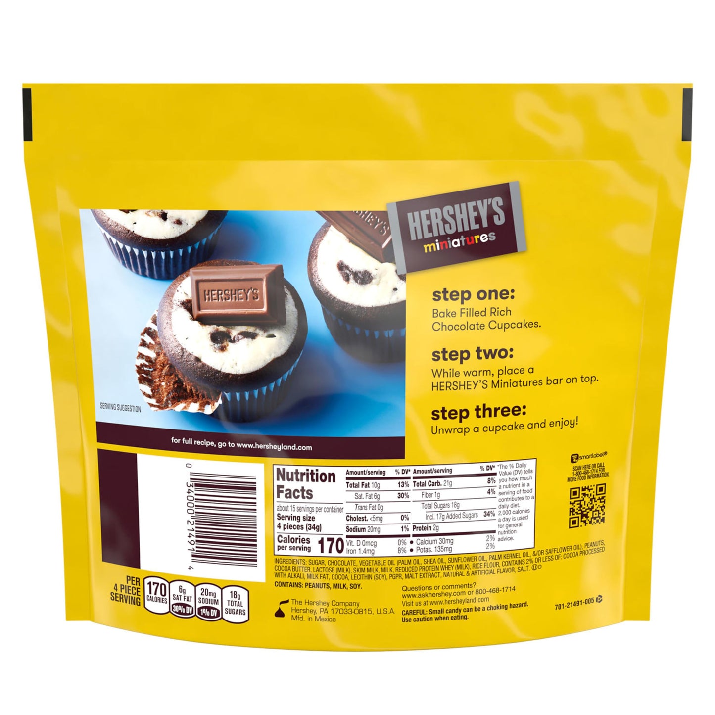 HERSHEYS Miniatures Assorted Chocolate Candy Family Pack, 17.6 oz