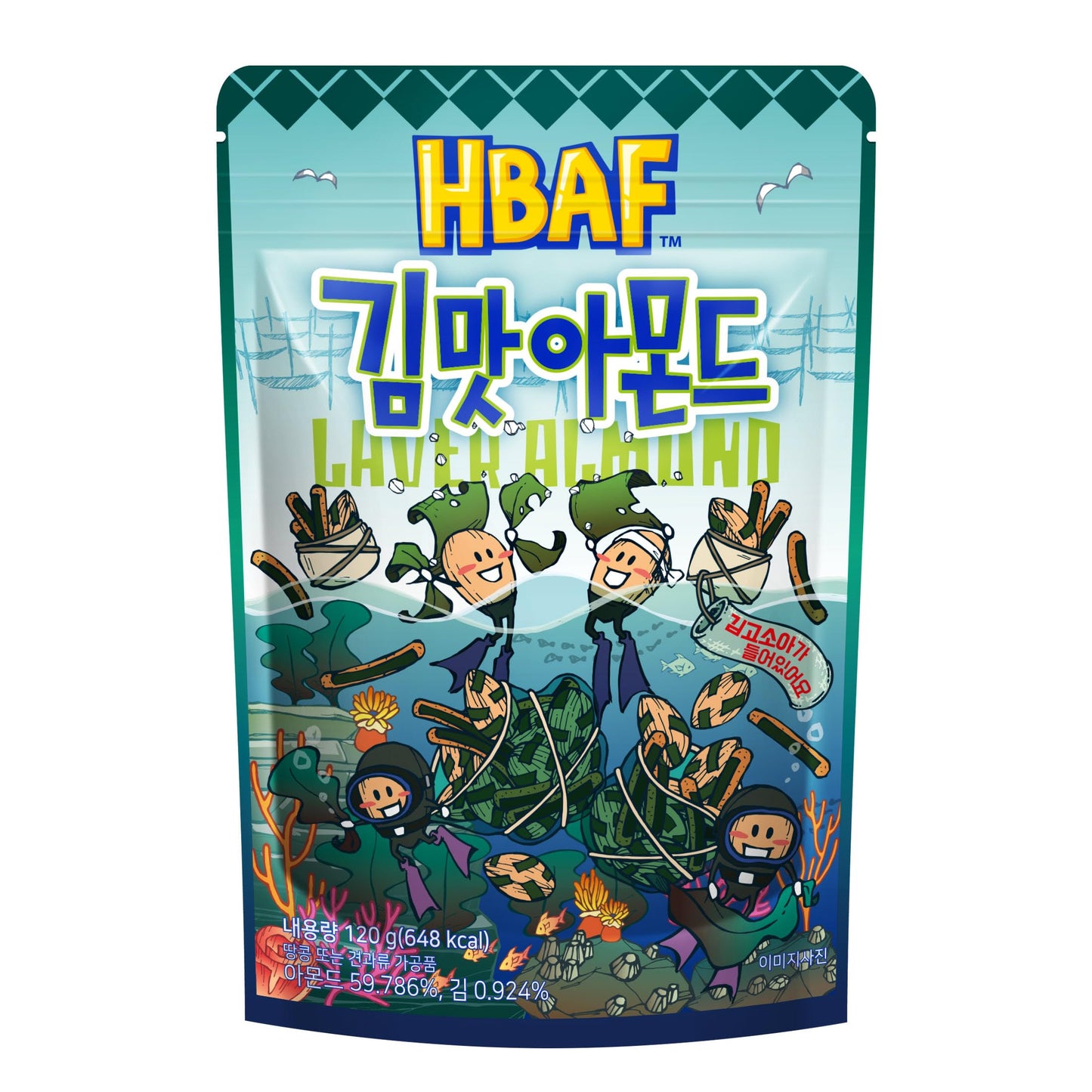 [Official Gilim Hbaf] Korean Seasoned Laver Almonds Nut Snack | Kids, School, Office, Trip Snack | Pre-Workout Snack | Asian Sna