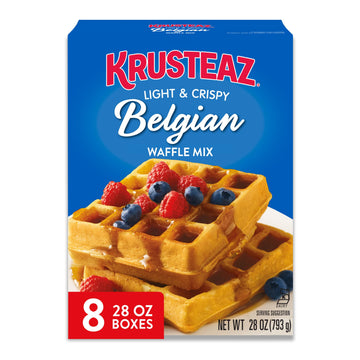 Krusteaz Light and Crispy Belgian Waffle Mix  Krusteaz Waffle Mix  28 oz Box (Pack of 8)