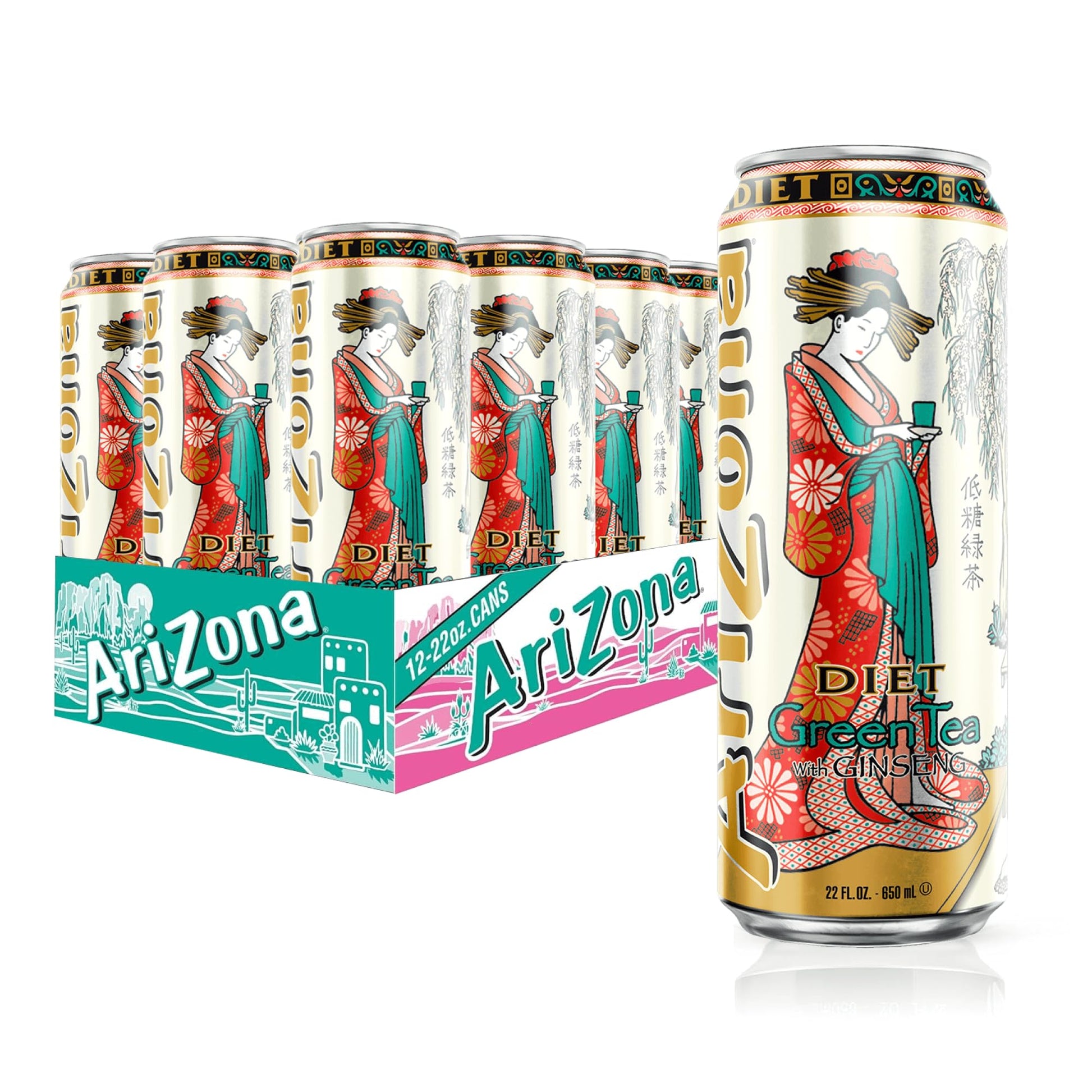 Arizona Diet Green Tea - Big Can  22 Fl Oz (Pack Of 12)