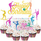 43 Pieces Gymnast Cake Toppers Glitter Gymnastics Cake Decorations Gymnastics Cupcake Toppers Gymnast Party Decorations Gymnasti
