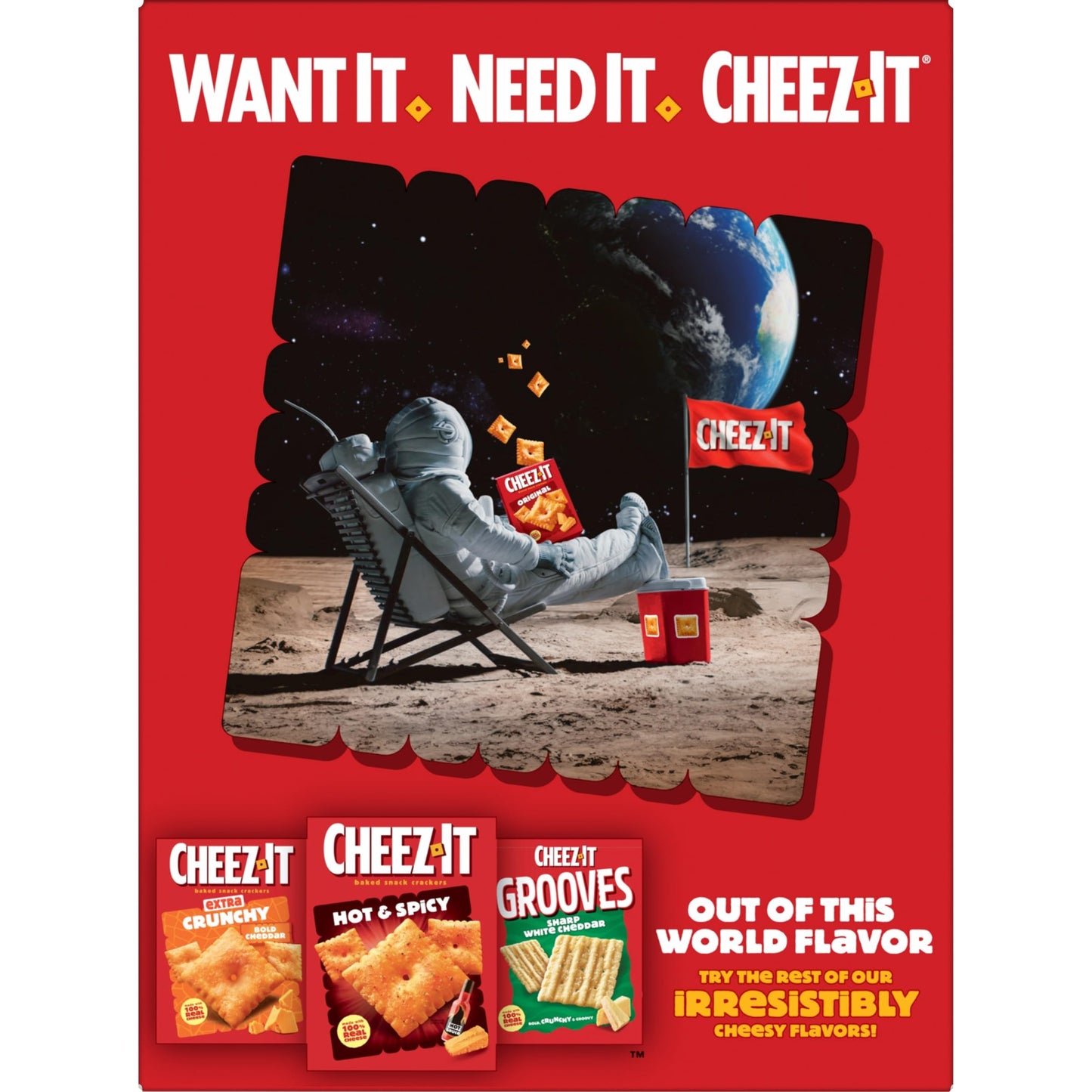 Cheez-It Cheese Crackers, Baked Snack Crackers, Kids Snacks, Extra Toasty Cheddar Jack, 12.4oz Box (1 Box)