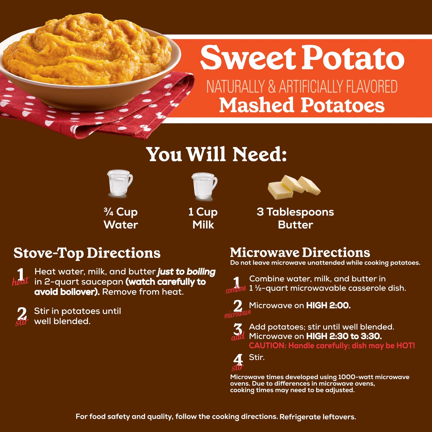 Betty Crocker Sweet Potato Mashed Potatoes, 4.5 Oz. (Pack Of 8)
