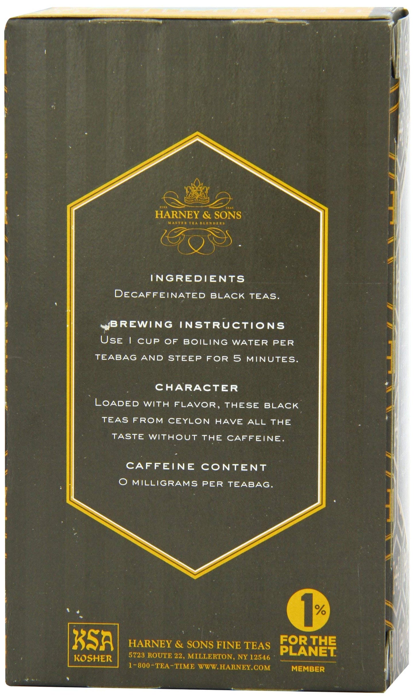 Harney & Sons Black Tea, Decaffeinated Ceylon, 20 Tea Bags, 1.26 oz, Model 15-1704