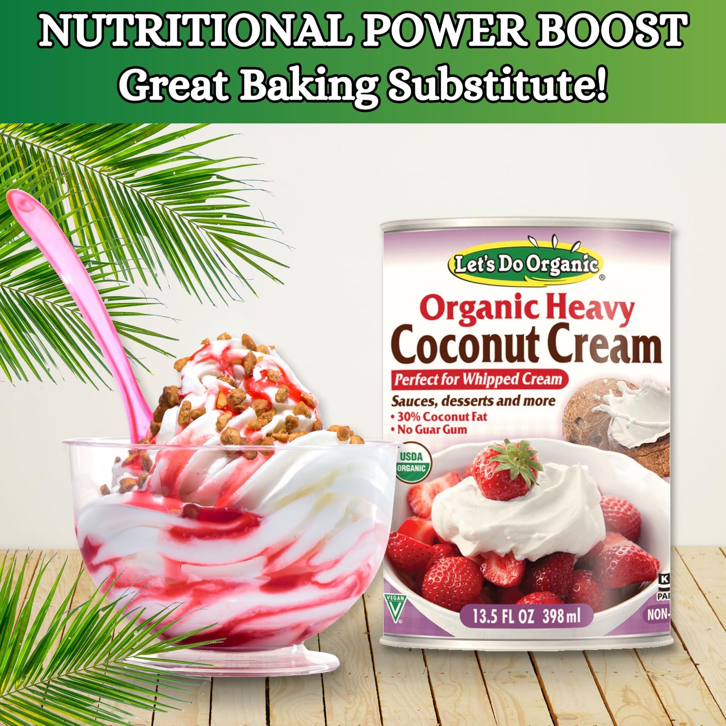 Lets Do Organic Coconut Cream - Vegan Whipped Cream, 13.5 Fl Oz, White, Model 167376