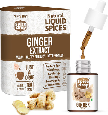 Spice Drop Pure Ginger Extract - Salad Dressing, Seasoning, Cooking, Baking, Tea, Coffee | Natural Immunity Booster | Premium Qu