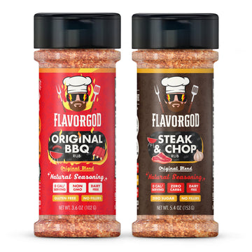 Flavor God Rubs Combo Pack - Dry Rub Seasoning Gift Set, 4 Pack - Original BBQ, Jamaican Jerk, Honey BBQ, Low Sodium
