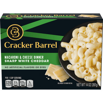 Cracker Barrel Sharp White Cheddar Macaroni & Cheese Dinner, 14 oz Box