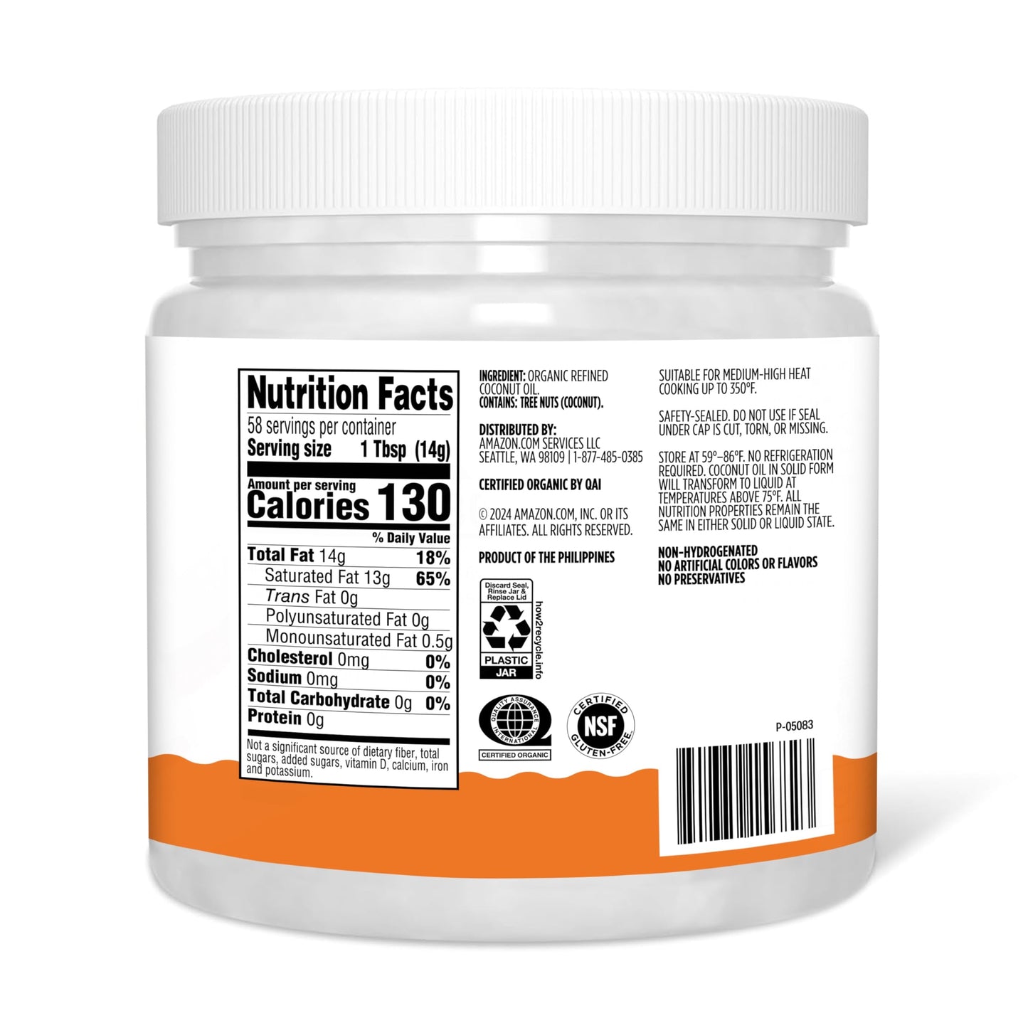 large online retailer Grocery Organic Refined Coconut Oil, 30 Fl Oz, Pack of 1