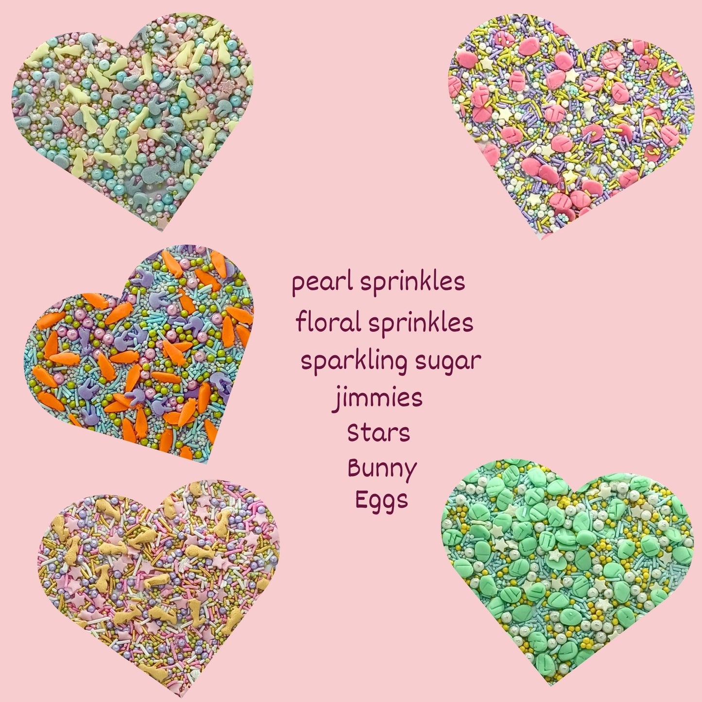 Confect Edible Sprinkles - Assorted 5-Pack | Easter & Baby Shower Cake Decorations | Green & Pink Sprinkles, Bunny Mix, Yellow &