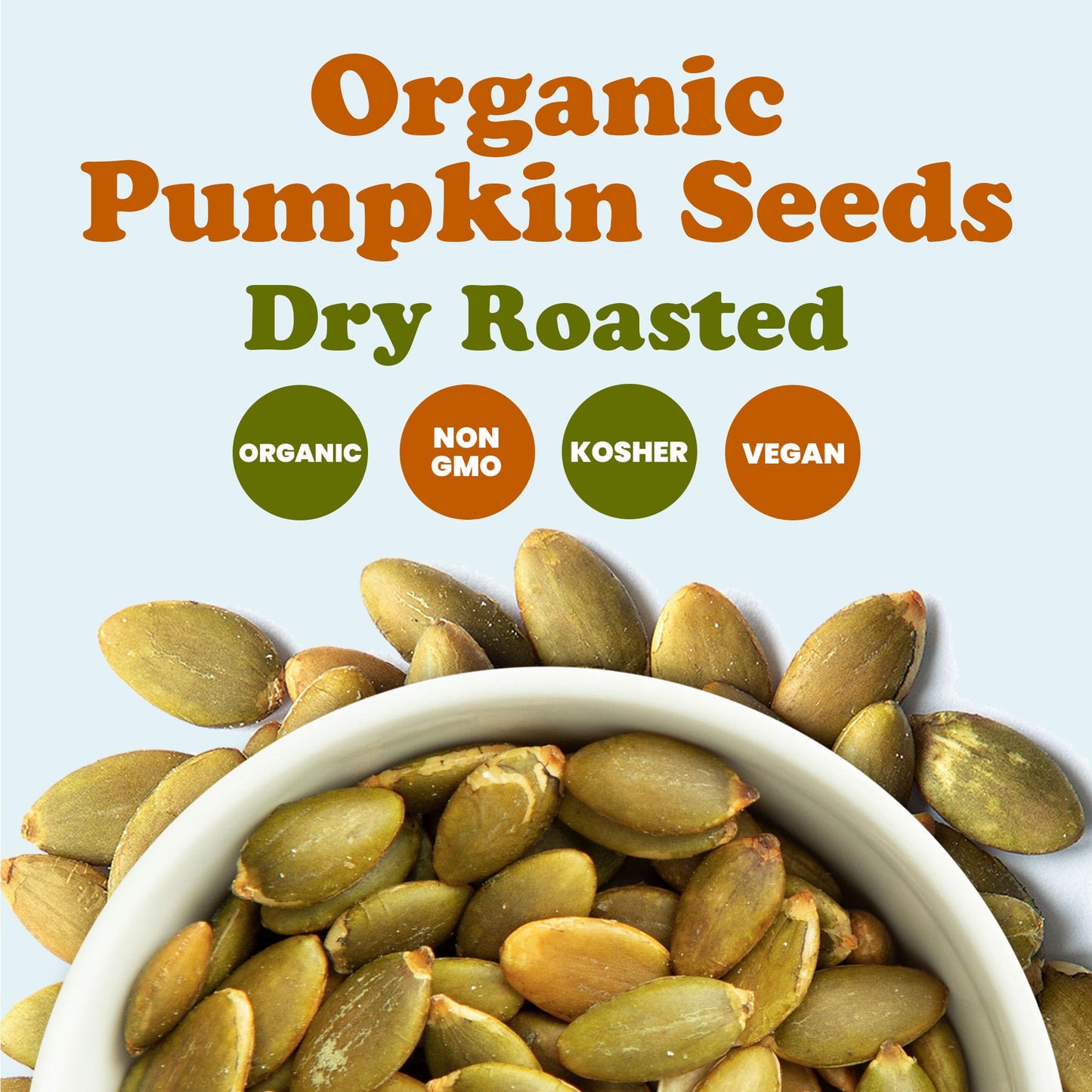 Food to Live Organic Dry Roasted Pumpkin Seed Kernels, 8 Pounds - Non-GMO, Unsalted, Oven Roasted Whole Pepitas, No Oil Added, S