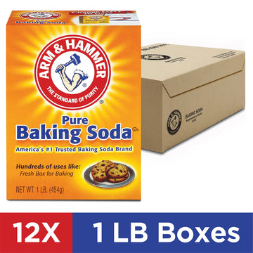 Arm & Hammer Baking Soda, 1 lb (Pack of 12) - Versatile, Eco-Friendly Cleaner & Deodorizer, Orange Packaging