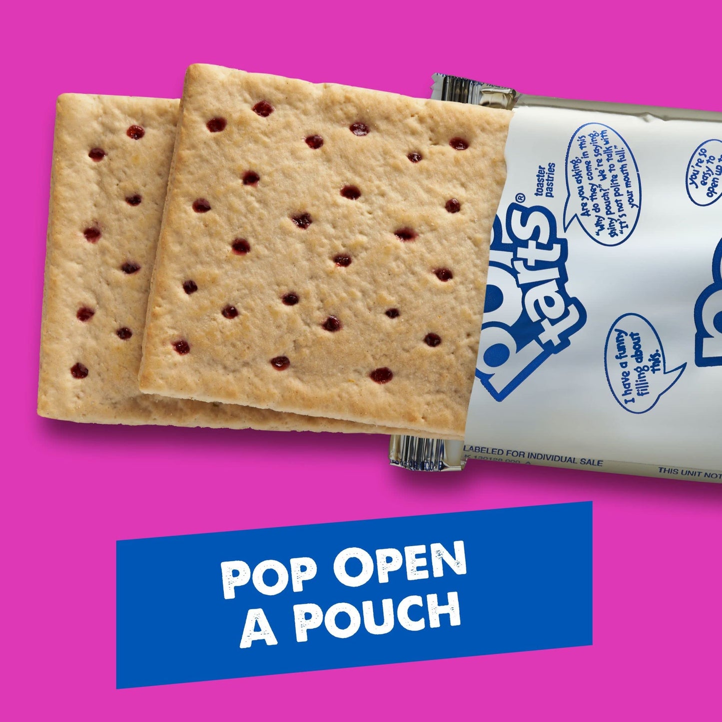 Pop-Tarts Toaster Pastries, Breakfast Foods, Kids Snack, Unfrosted Strawberry (96 Pop-Tarts)