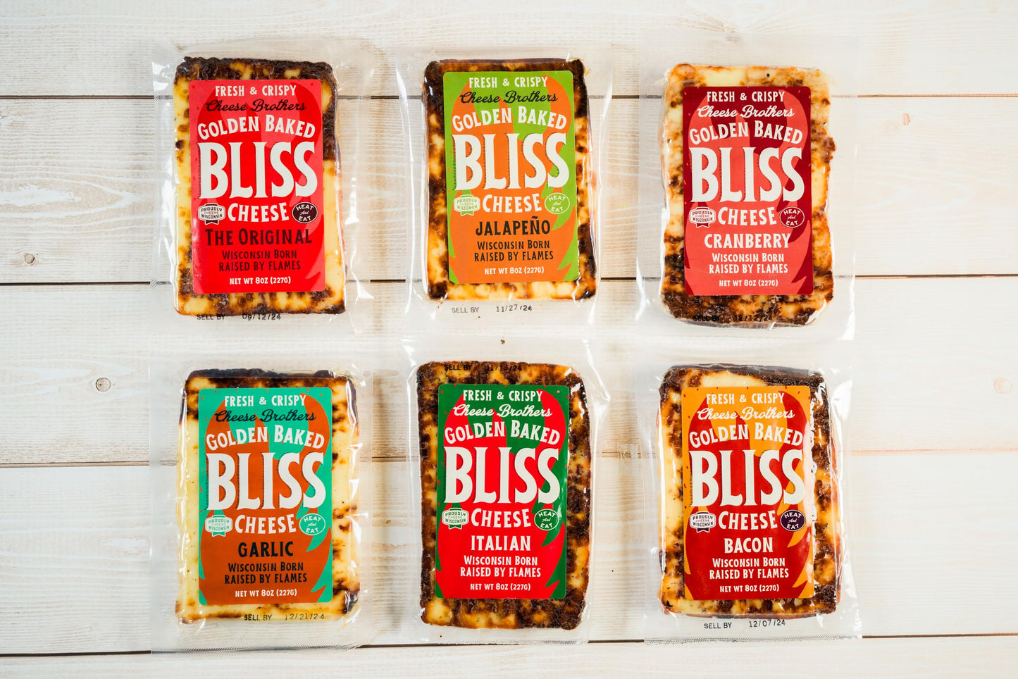 Cheese Bros. Jalapeno Baked Bliss Cheese | Made in Wisconsin | Heat & Eat | Fresh & Crispy | 4 Pack