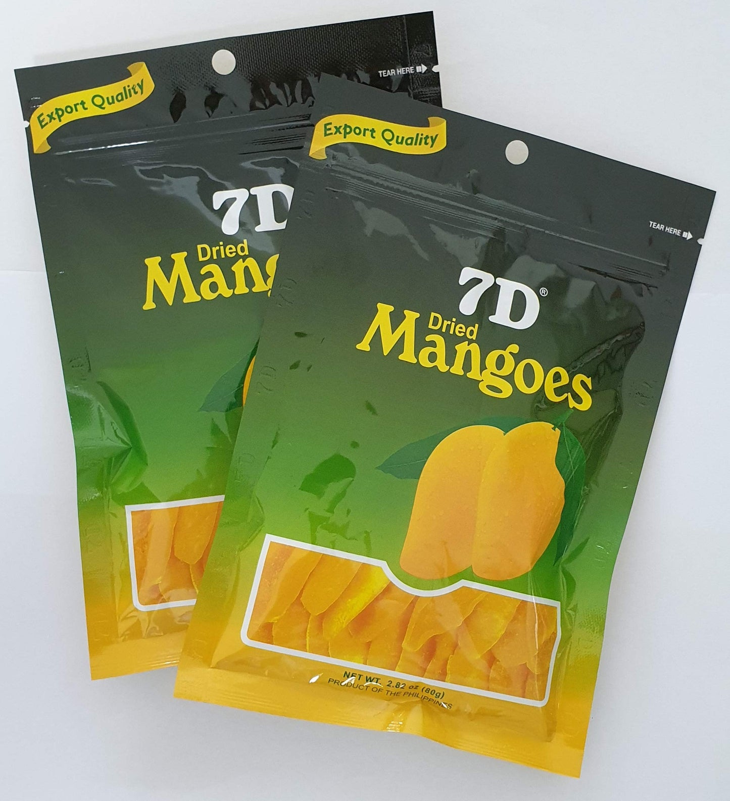 7D Dried Mangoes, Naturally Delicious, Tree Ripened, 2.82 oz (Pack of 2)