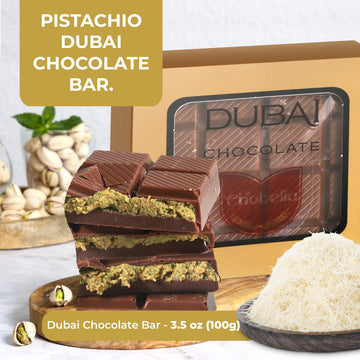 Chobella Dubai Chocolate Bar Pistachio 3.5 Oz (100G), Luxury Viral Dubai Chocolate With Shredded Phyllo Dough, Knafeh Candy Bar With Pistachio Cream And Kataifi, Knafeh, Gift Box
