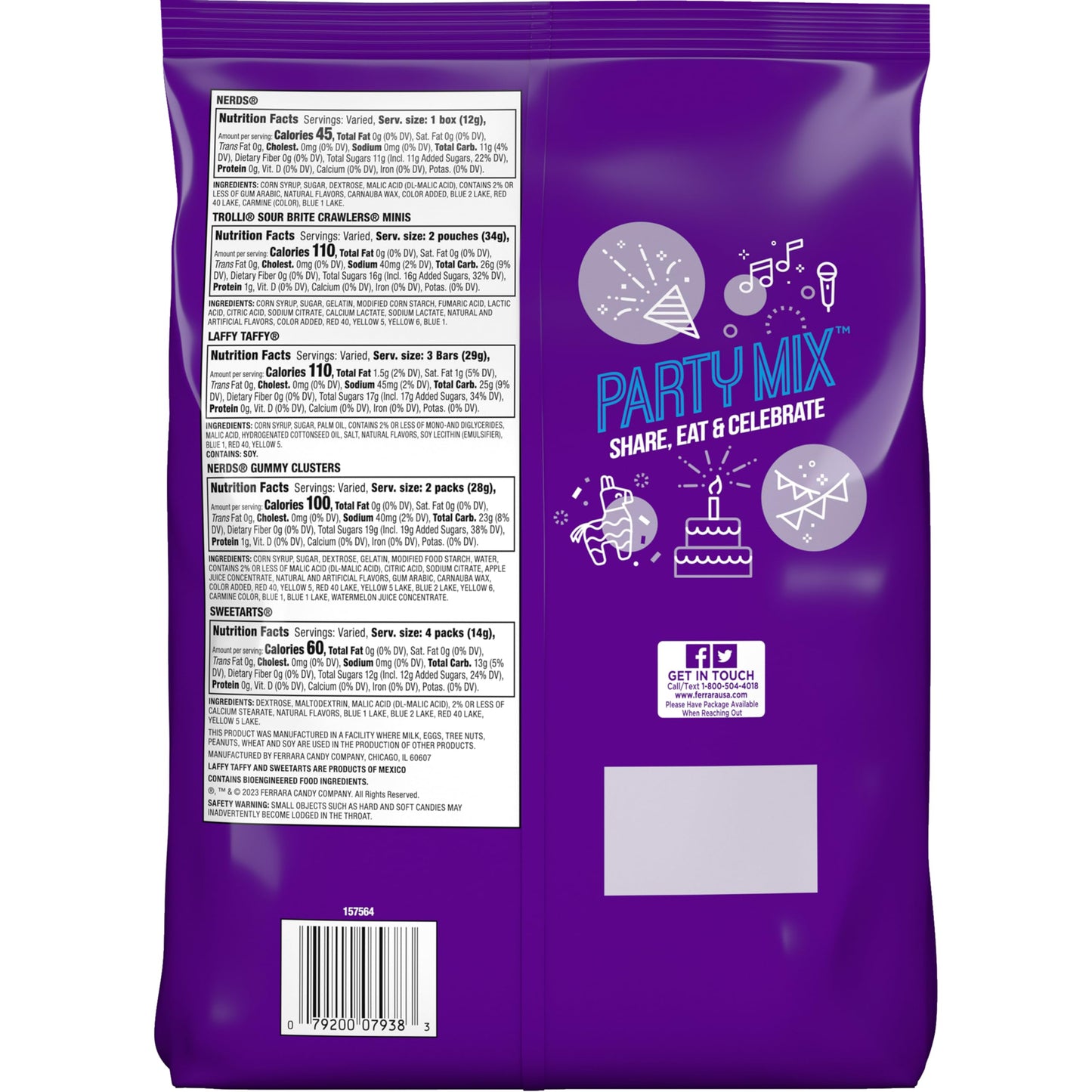 Sweetarts Variety Party Mix, Individually Wrapped Assorted Candy, 28.6 Ounce (75 Count)