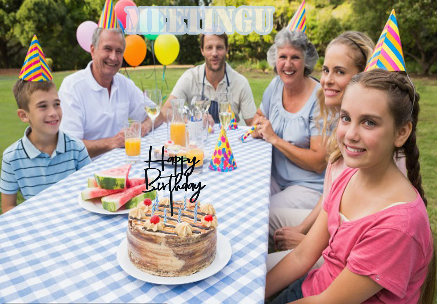 Happy Birthday Cake Topper Birthday Party - Happy Birthday Party Decoration(Black)
