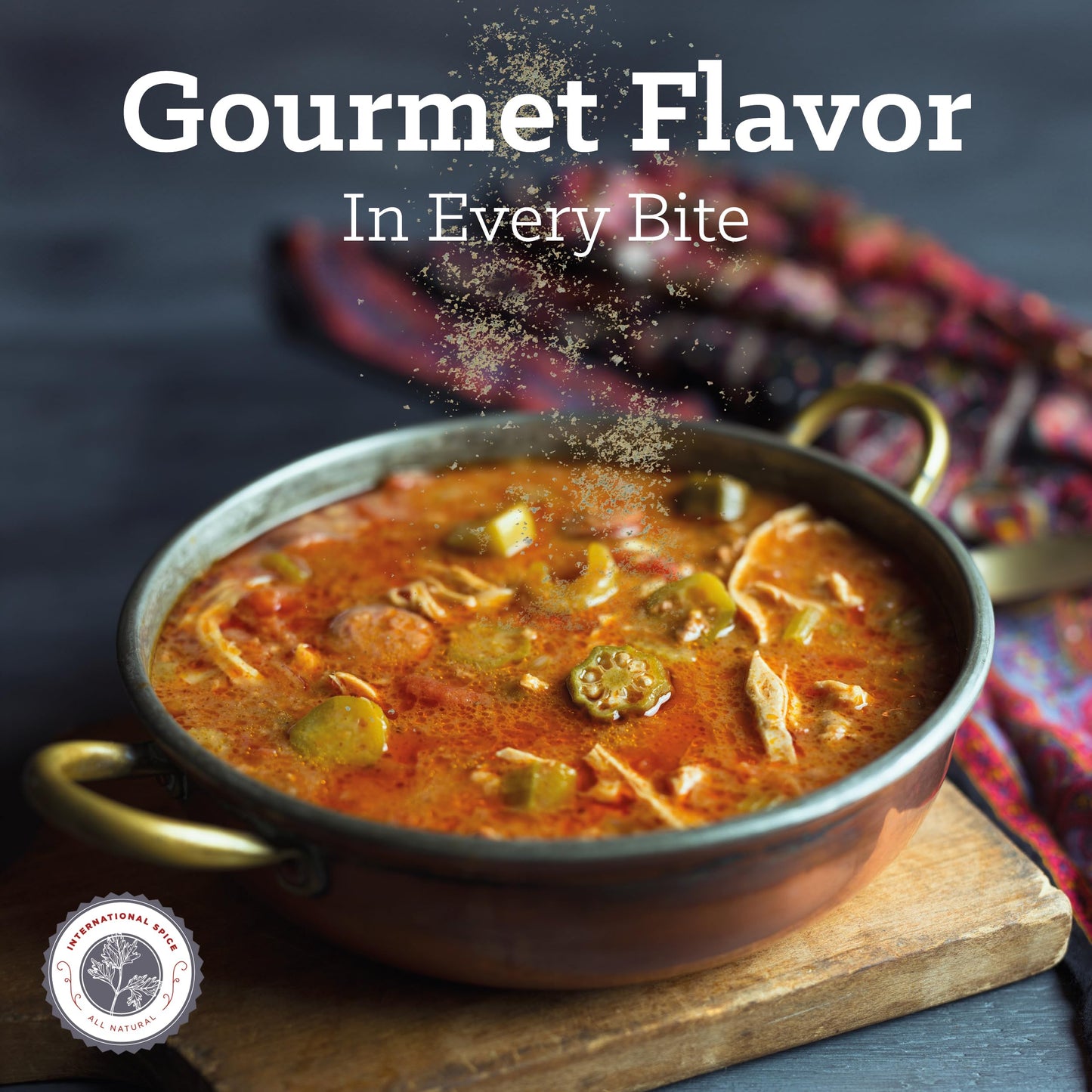 Gumbo File Powder Seasoning Mix by International Spice, Exotic Spices, Louisiana Cajun Seasoning Blend, Gourmet Spice Mix, 14.5