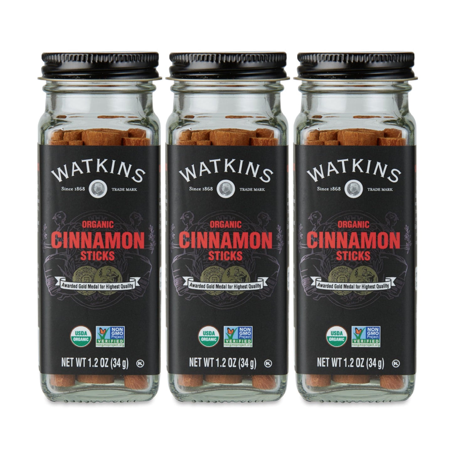 Watkins Organic Cinnamon Sticks, 1.2 Ounce, 3 Count