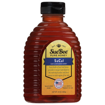 Sue Bee Honey Regional Southern California Honey, Strained, Unfiltered Beekeeper-Owned Co-Op Honey, 24-Ounce