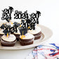 30 Pcs 2024 Graduation Cupcake Toppers Glitter Class Of 2024 Graduation Cap Cupcake Picks For 2024 Graduation Theme Party Cake D