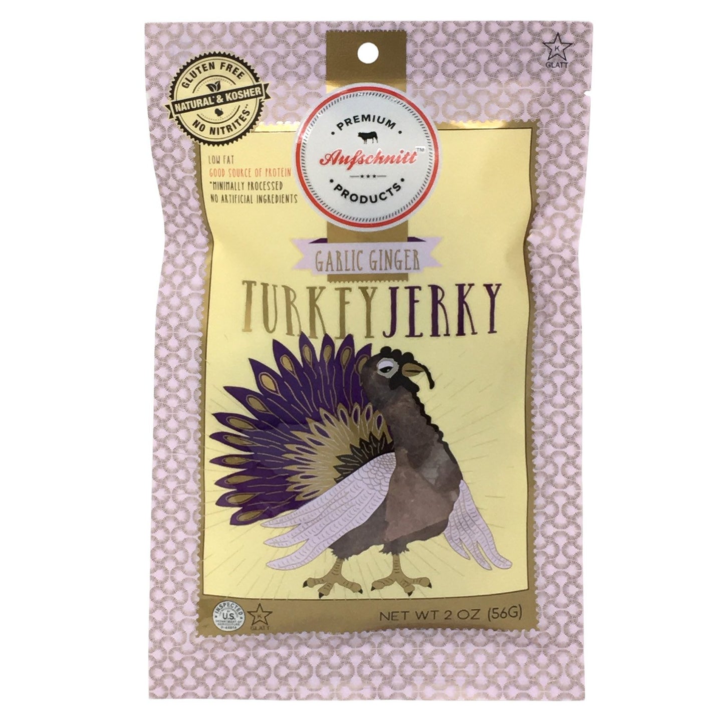 Aufschnitt Turkey Jerky 12 Variety Packs Of 2 Oz Each  Star-K Certified Glatt Kosher  Gluten Free No Nitrites  Responsibly Sourc