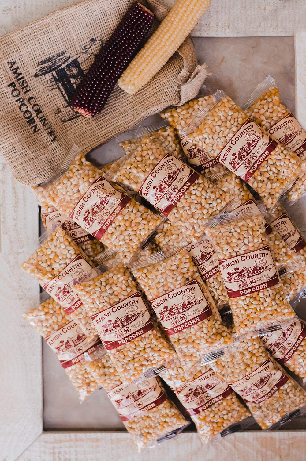 Amish Country Popcorn | 24 (4oz Bags) Baby Yellow Popcorn | Old Fashioned, Non-GMO and Gluten Free