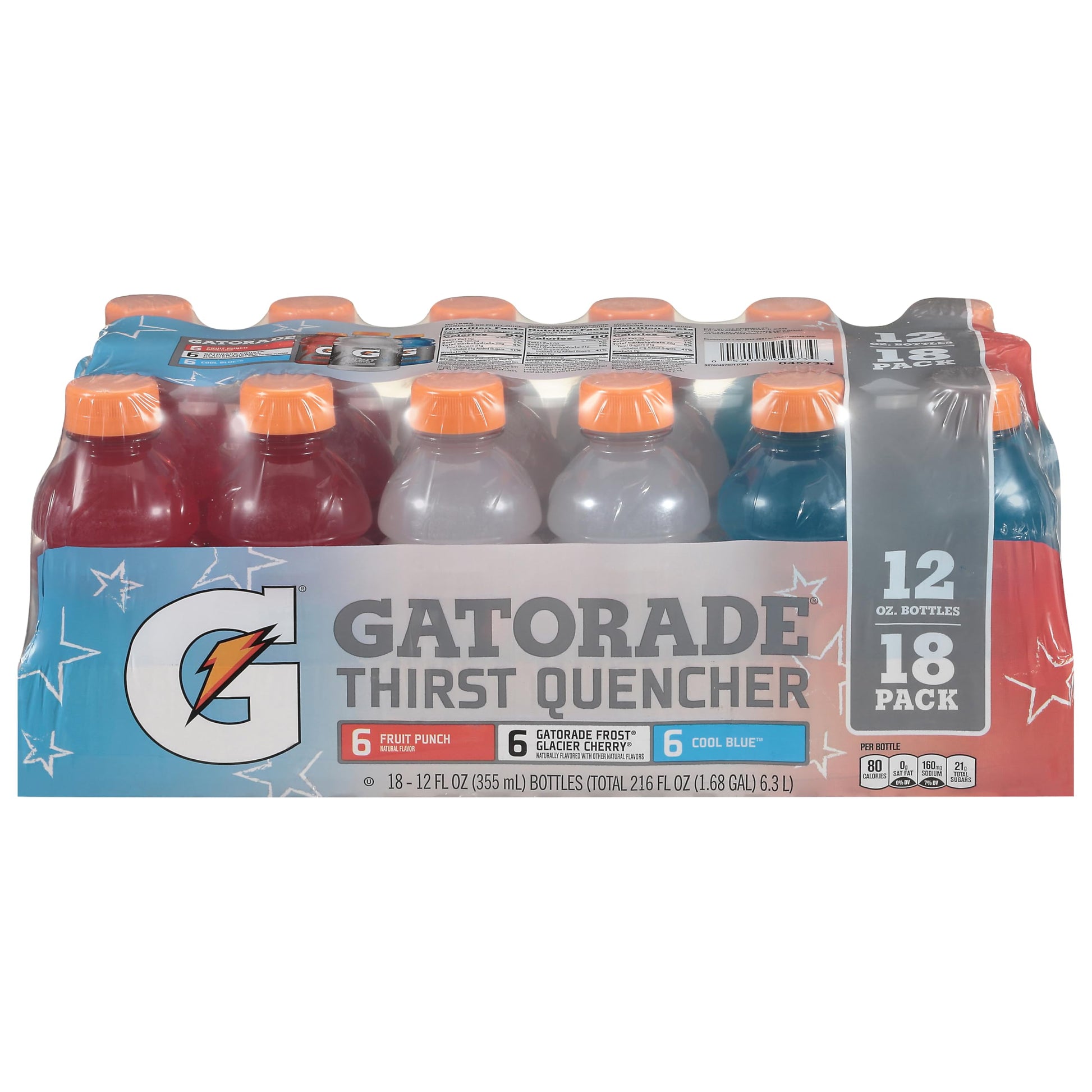 Gatorade Rainbow Patriot Variety Pack 12oz 18Pk, 216 Fl Oz