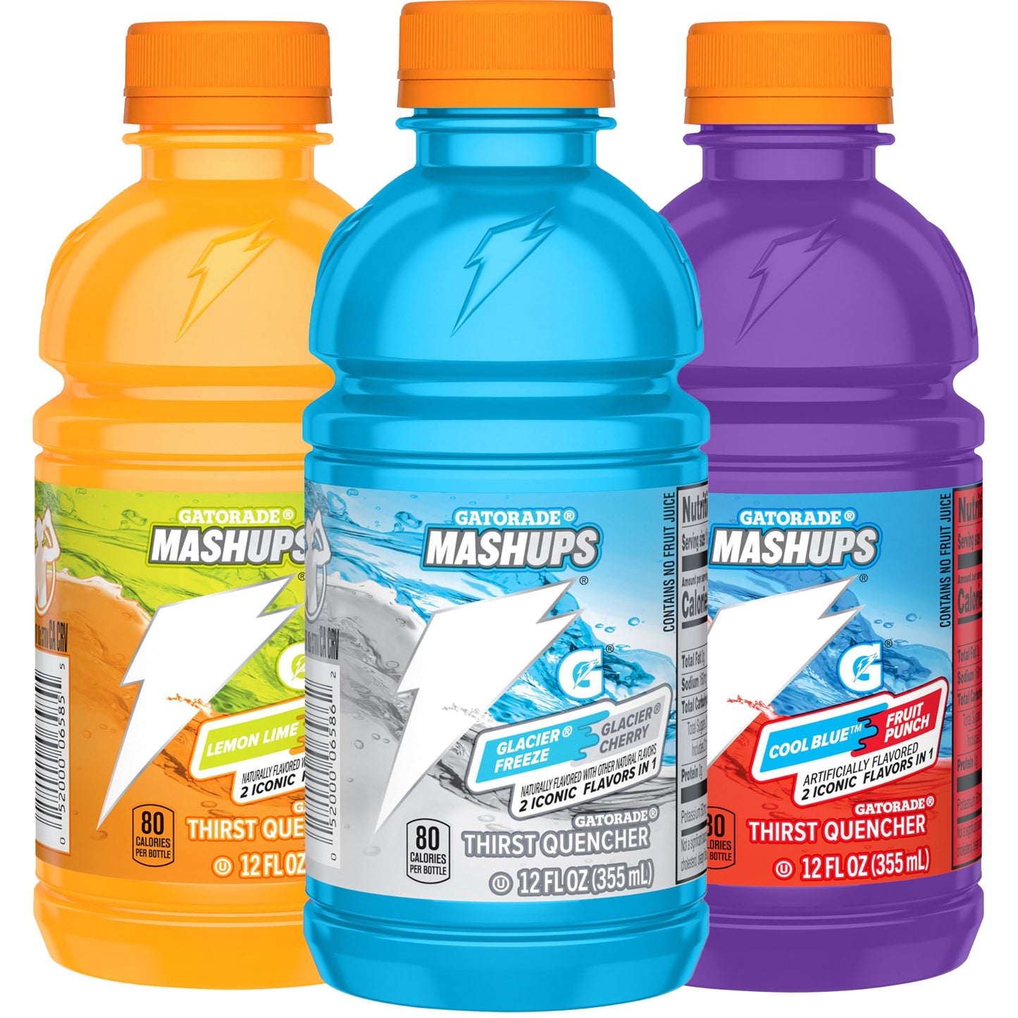 Gatorade Thirst Quencher  Mashups Variety Pack  Cool Blue-Fruit Punch  Lemon-Lime-Orange  Glacier Freeze-Glacier Cherry  12 Fl Oz (Pack of 18)