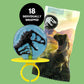 Jurassic World Lollipop Rings, Individually Wrapped Candy Birthday Party Favors, Dinosaur Themed Parties, 18 Suckers