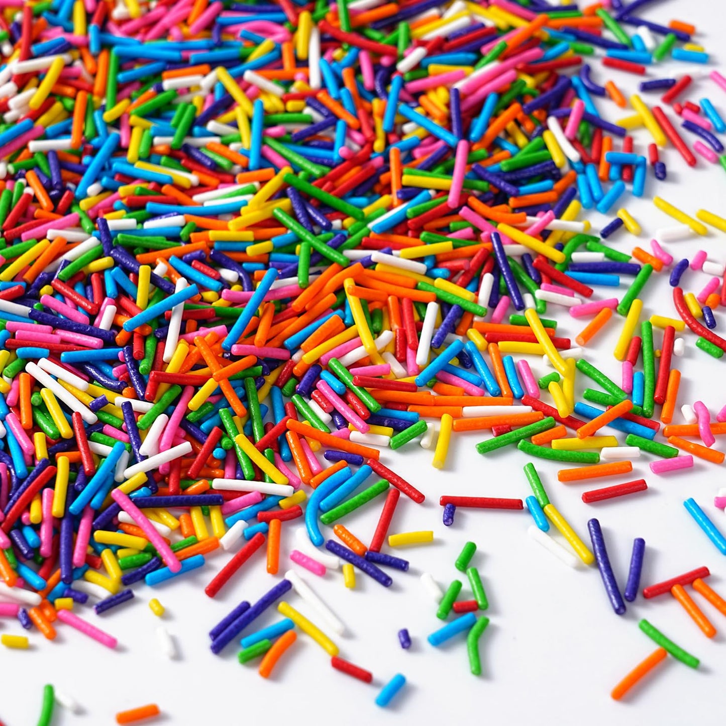 Edible Rainbow Sprinkles For Cake Decorating  4.23Oz Jimmies Sprinkles  Jimmies For Cookies  Cake Decorations  Ice Cream Toppings  Cupcakes(120G)