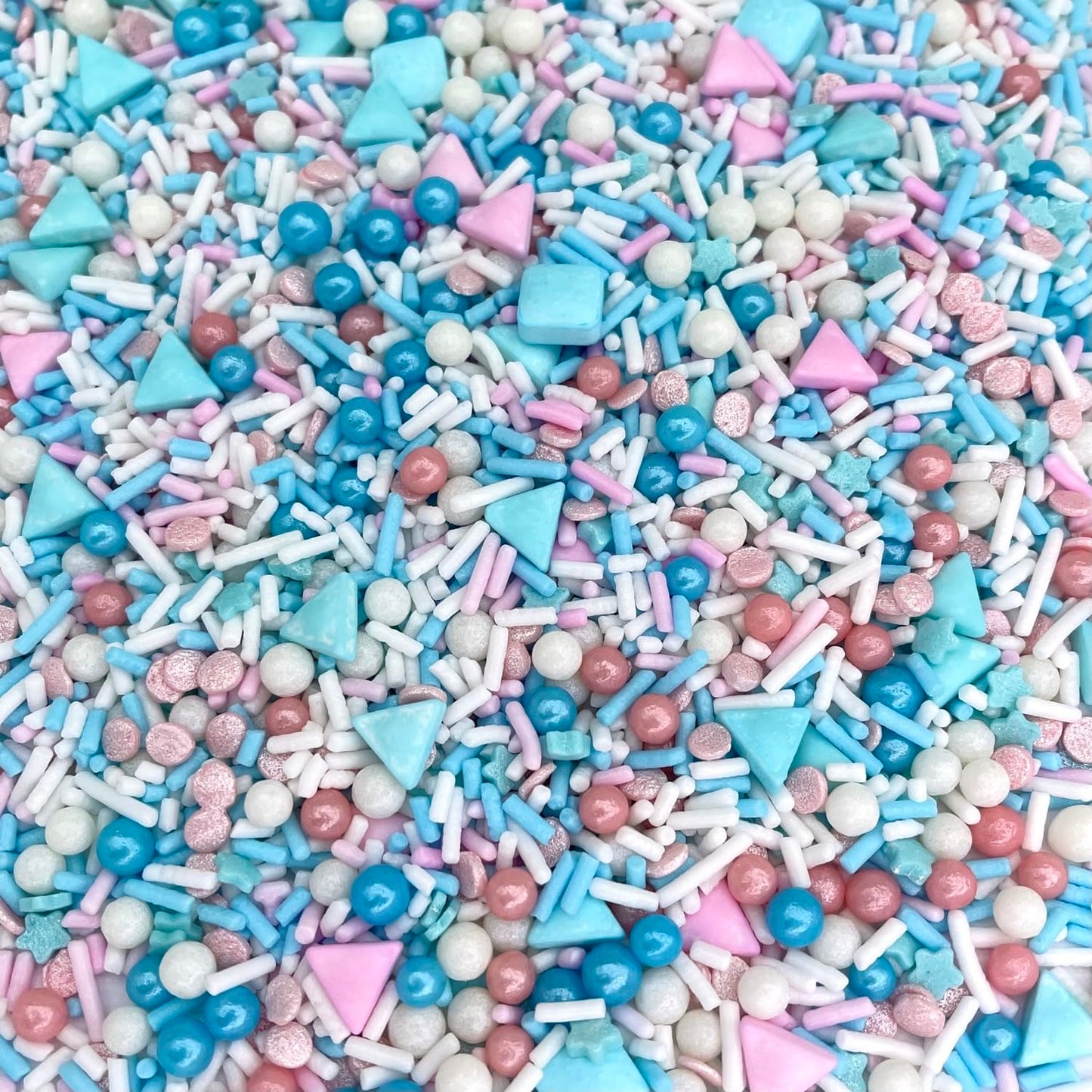 Manvscakes Sprinkles- Edible Cake And Cupcake Sprinkles With Assorted Shapes And Sizes, Metallic Sprinkle Mix For Cookies, Ice Cream, Cake And Cupcake Decorating, 4 Oz (Pink, Black, And Blue)