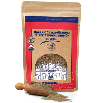 Gourmanity Select Organic Fine Ground Black Pepper, Ceylon Black Ground Pepper Spice, Ideal For Seasoning And Gourmet Cooking, V