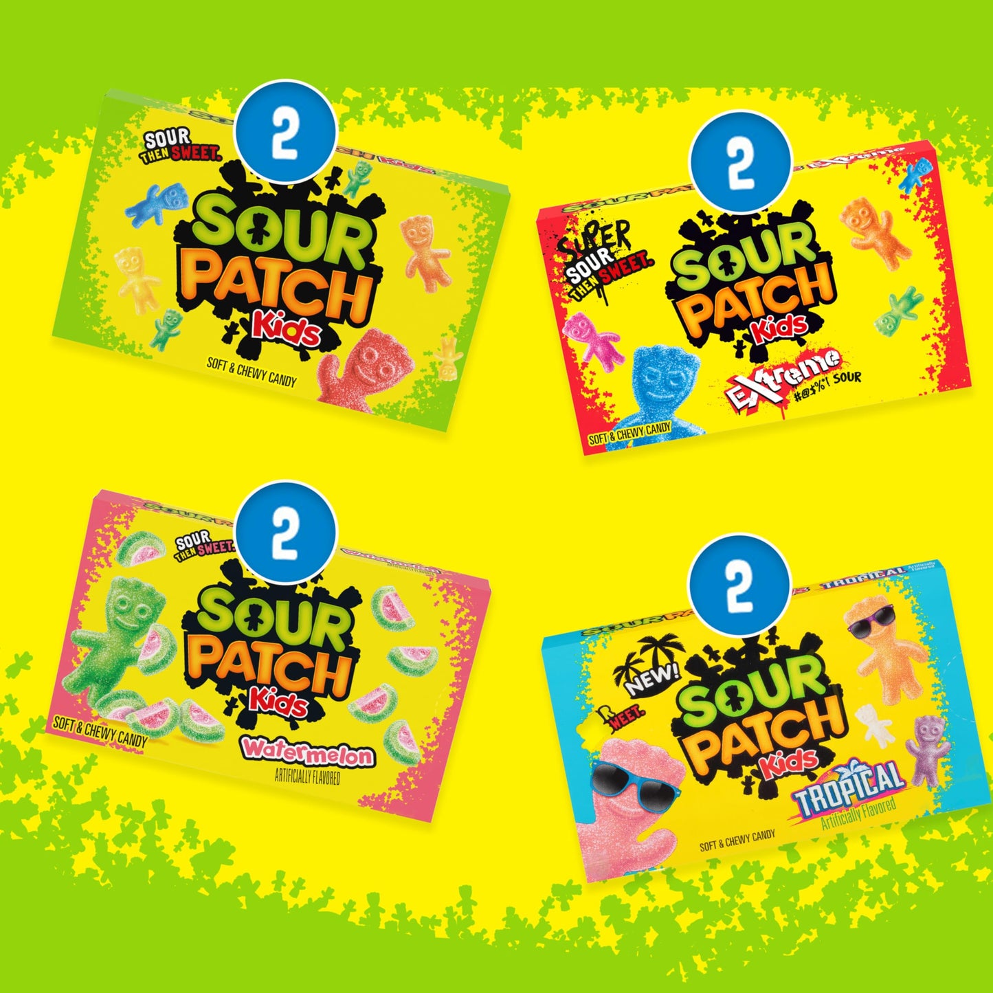 Sour Patch Kids Soft & Chewy Candy Variety Pack Large Gift Box, Bulk Candy, 8-3.5 Oz Boxes