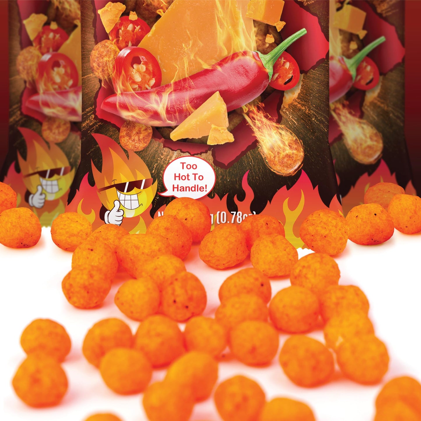 Flamin Hot High Protein Puffs, Healthy Snack Food For Adults & Kids, Low Carb Diet & Keto Friendly Snack, Cheese Puffs-Gluten &