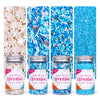 Blue Sprinkles for Cake Decorating, Edible Winter Sprinkles Set for Cupcake Toppers, White Snowflake Sprinkles, Blue Sugar Sandi