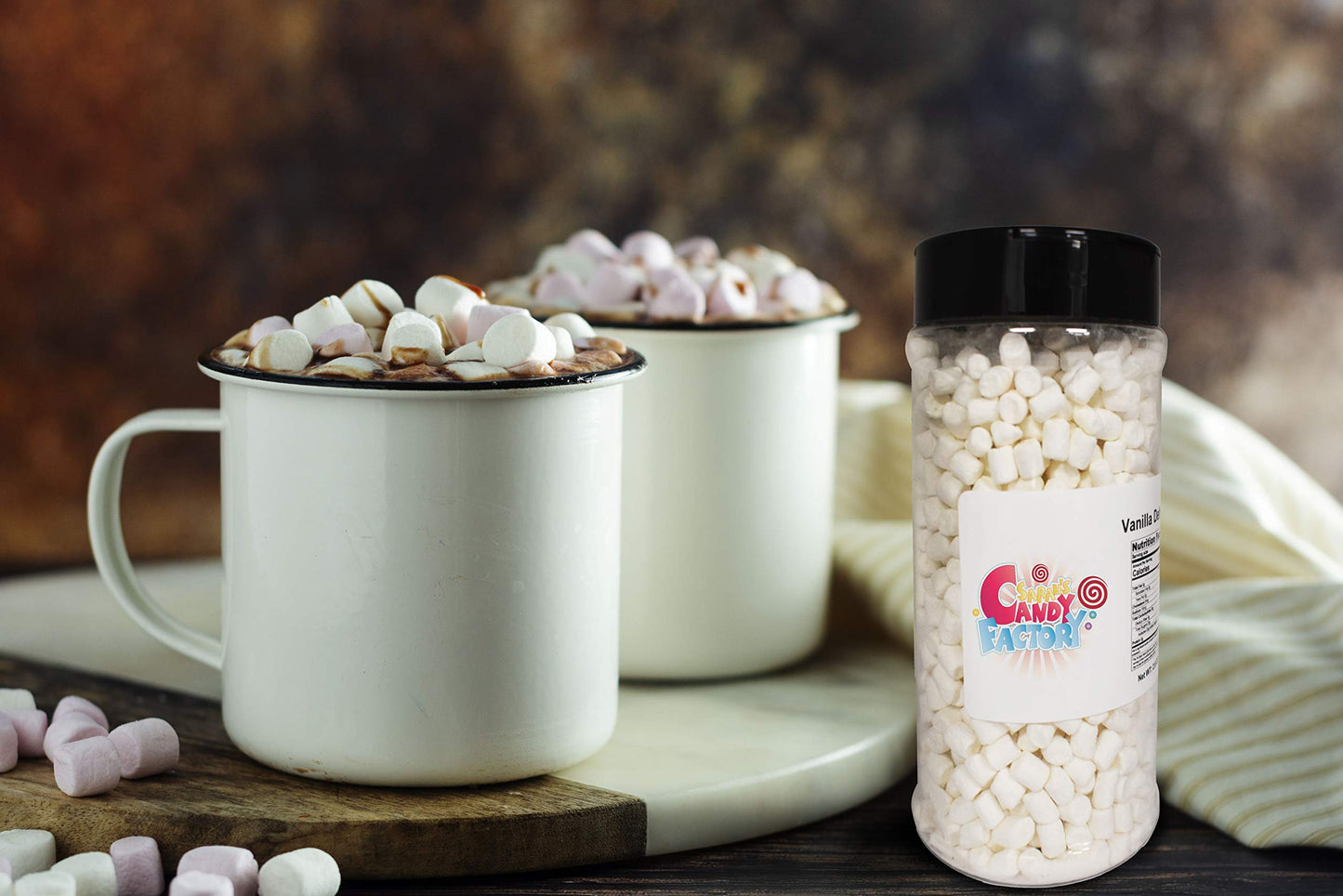 Sarah'S Candy Factory Variety Dehydrated Marshmallow Bits, Vanilla Marshmallows In Jar, Assorted Marshmallows In Jar Vanilla-Van