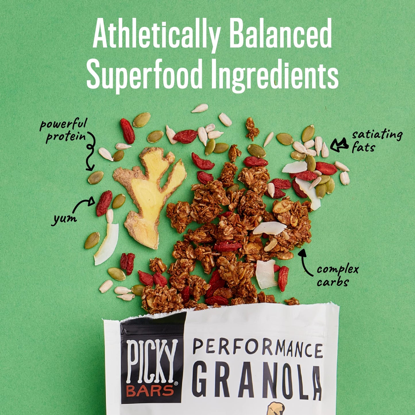 Picky Bars Performance Protein Granola, Gluten Free, Non-Gmo, Non-Dairy, Sassy Molassy, 106 Oz Bag (10 Servings)