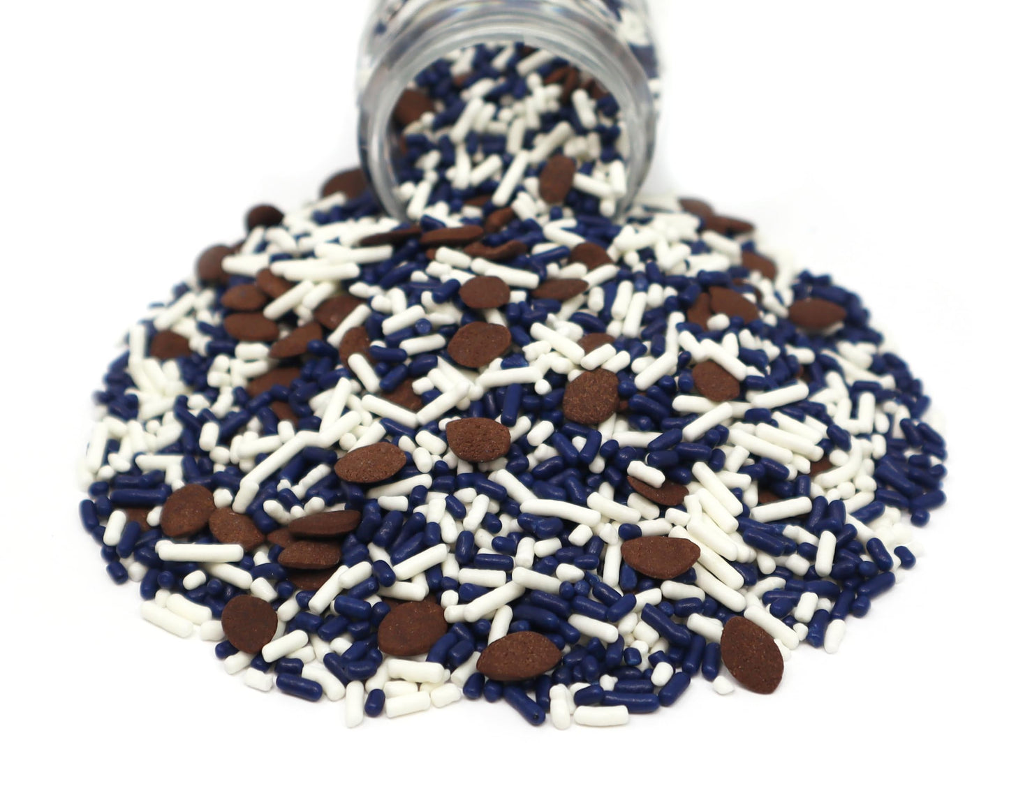 Mystic Sprinkles The Big Football Game Jimmy Mix 3Oz Bottle (Navy Blue & White Sprinkle Mix 3Oz)