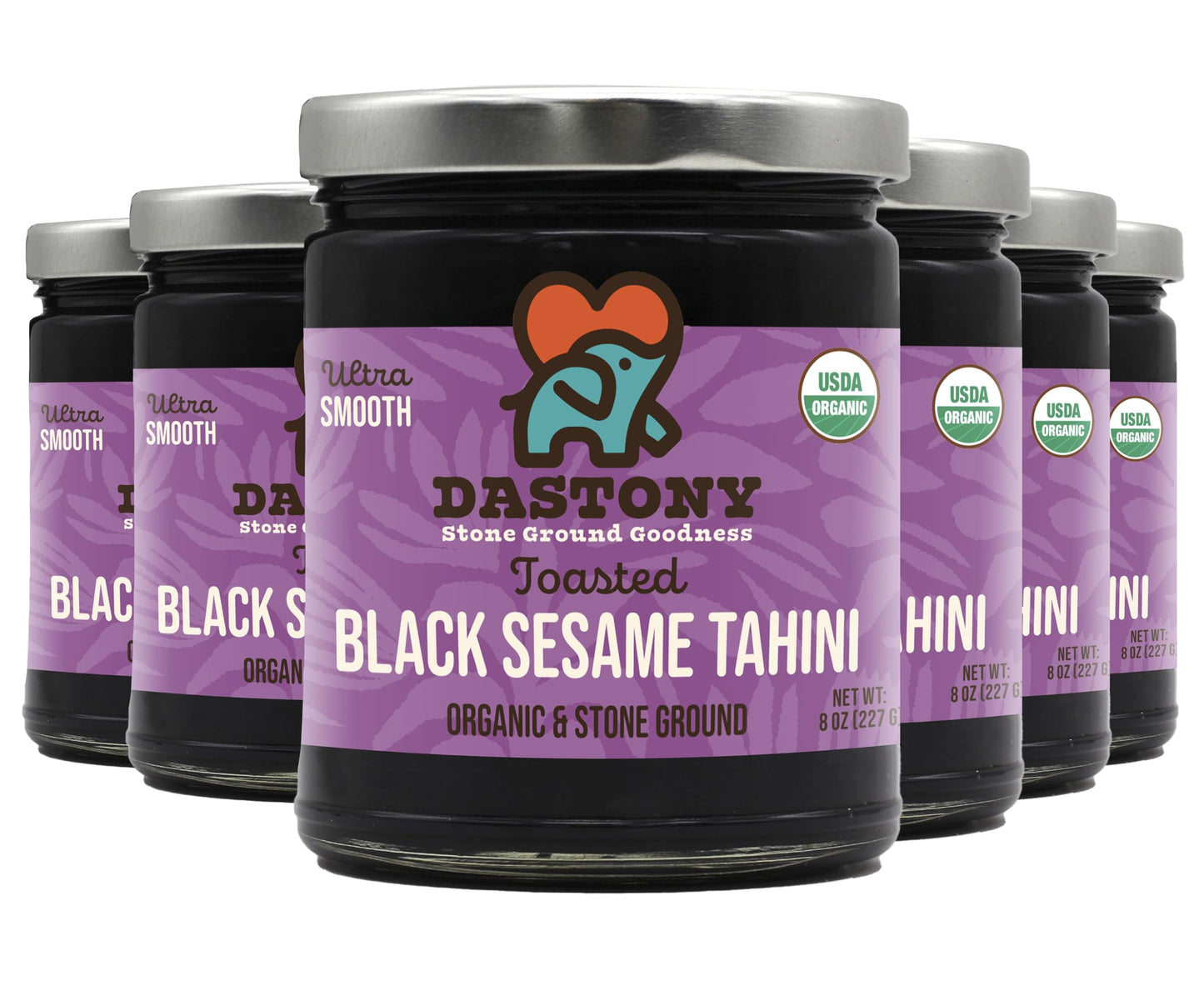 Dastony Organic Raw Black Sesame Butter, Vegan, Non-GMO, Gluten-Free, 8 oz (Pack of 6)