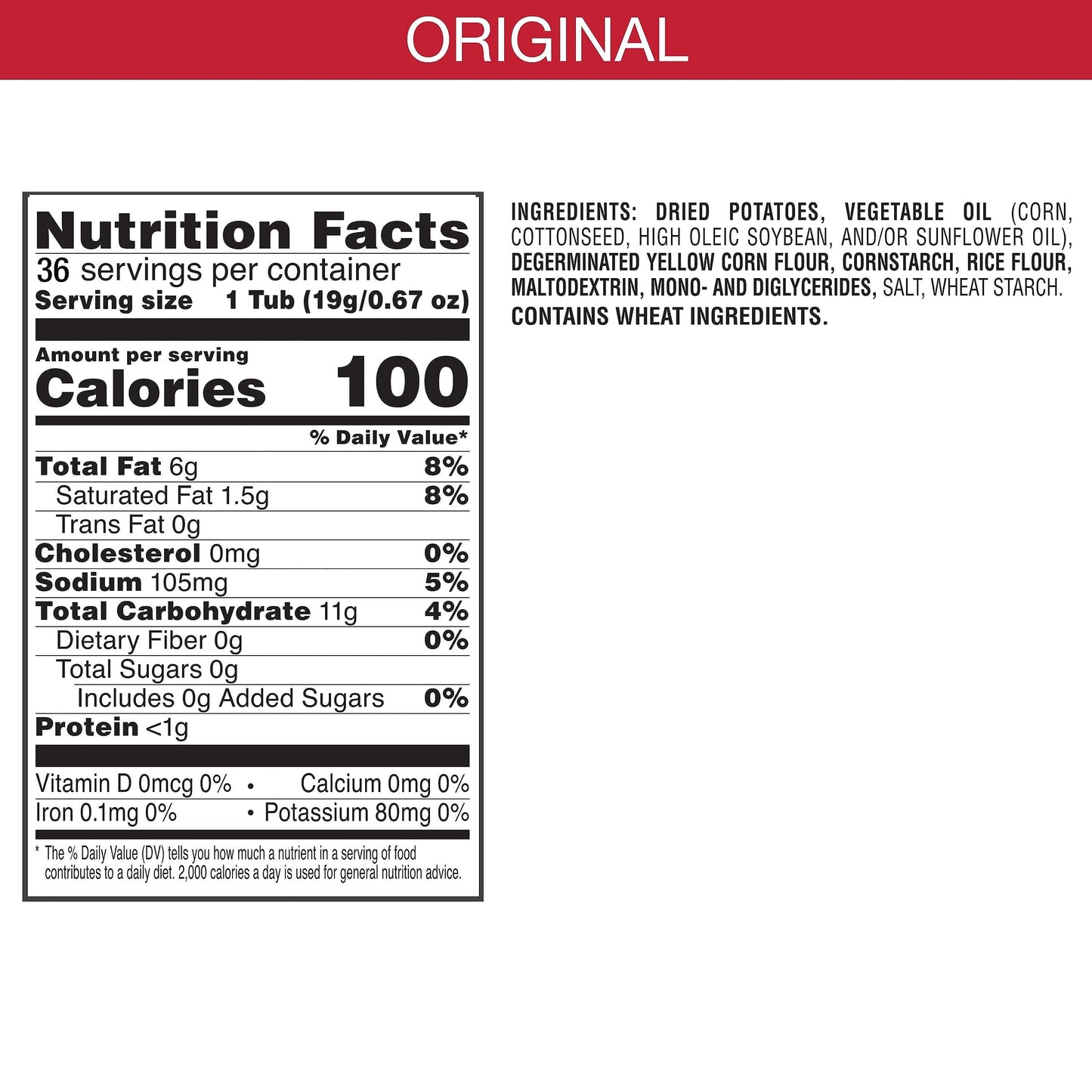 Pringles Potato Crisps Chips, Lunch Snacks, On-the-Go Snacks, Original (36 Cups) (Pack of 2)