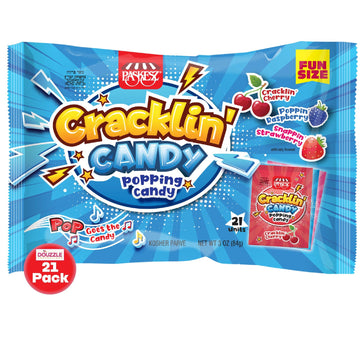 DOUzzle Cracklin Popping Candy (21 Coount, Pack of 1) Individually Wrapped Candies, Birthday Party Favors, Goodie Bags Stuffers,