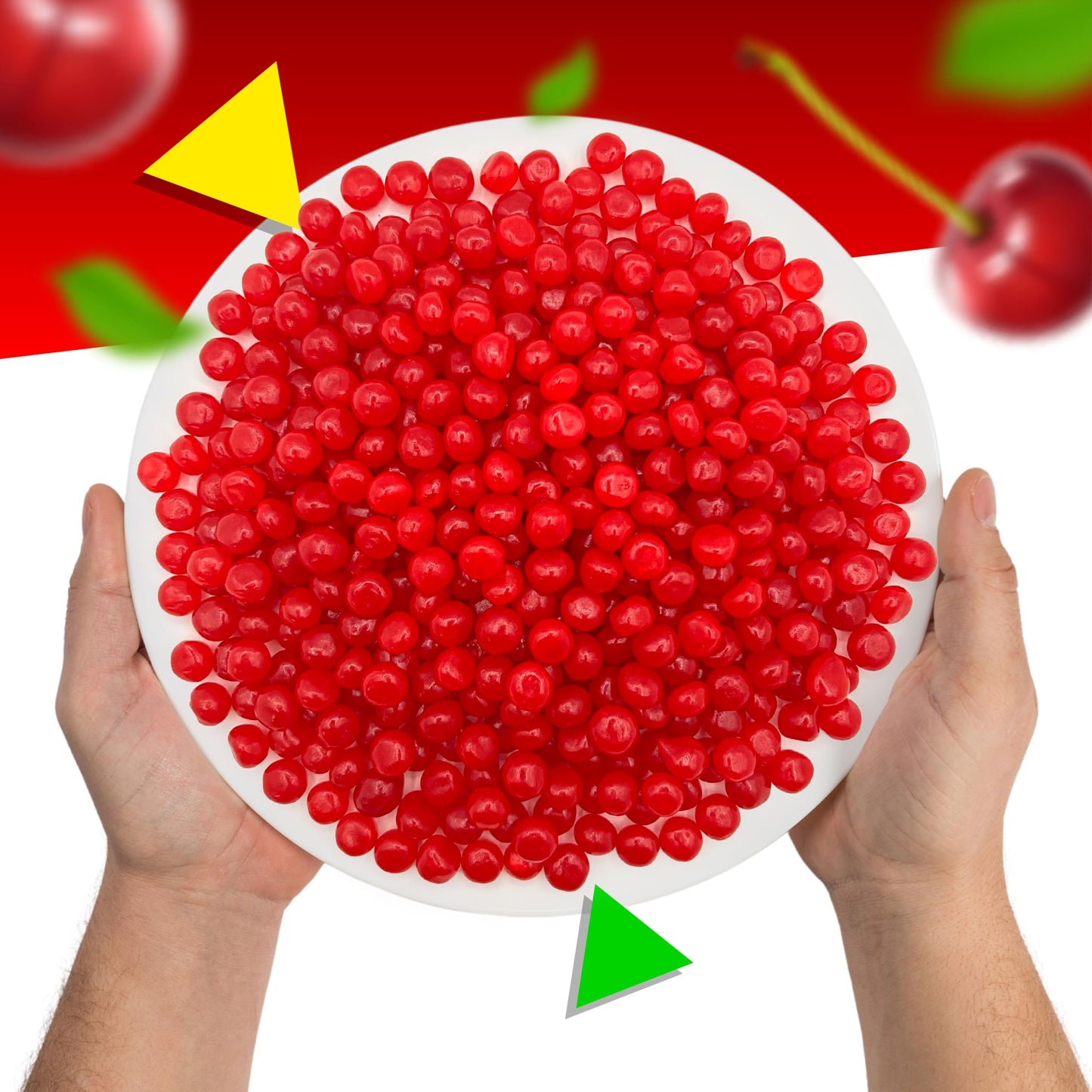 Cherry Sours | Chewy Red Candy | 1 Pound Bag | Sour Red Candy | Sour Cherry Balls | Cherry Sours Candy Balls | Aprox.150 Pieces
