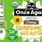 Once Again Organic Sunflower Butter, Unsweetened, Dairy & Nut Free, Vegan, 16 oz Glass Jars (6-Pack)