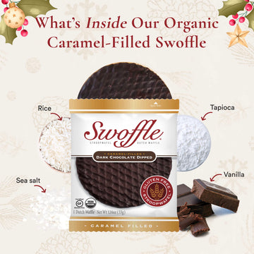 Chocolate Dipped Stroopwafels by Swoffle - LIMITED RELEASE - Organic, Gluten Free Stroopwafels in Dark Chocolate Coating | (14)